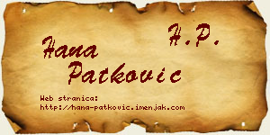 Hana Patković vizit kartica